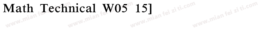 Math Technical W05 15字体转换